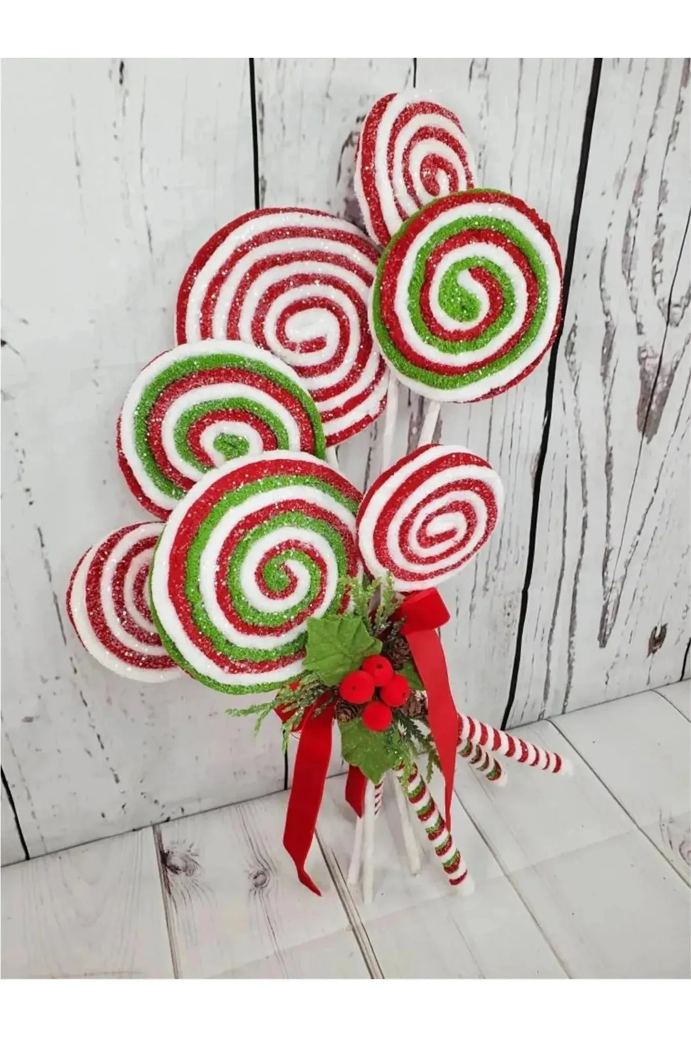 Shop For 24" Frosted Lollipop Bundle: Red/Green at Michelle's aDOORable Creations