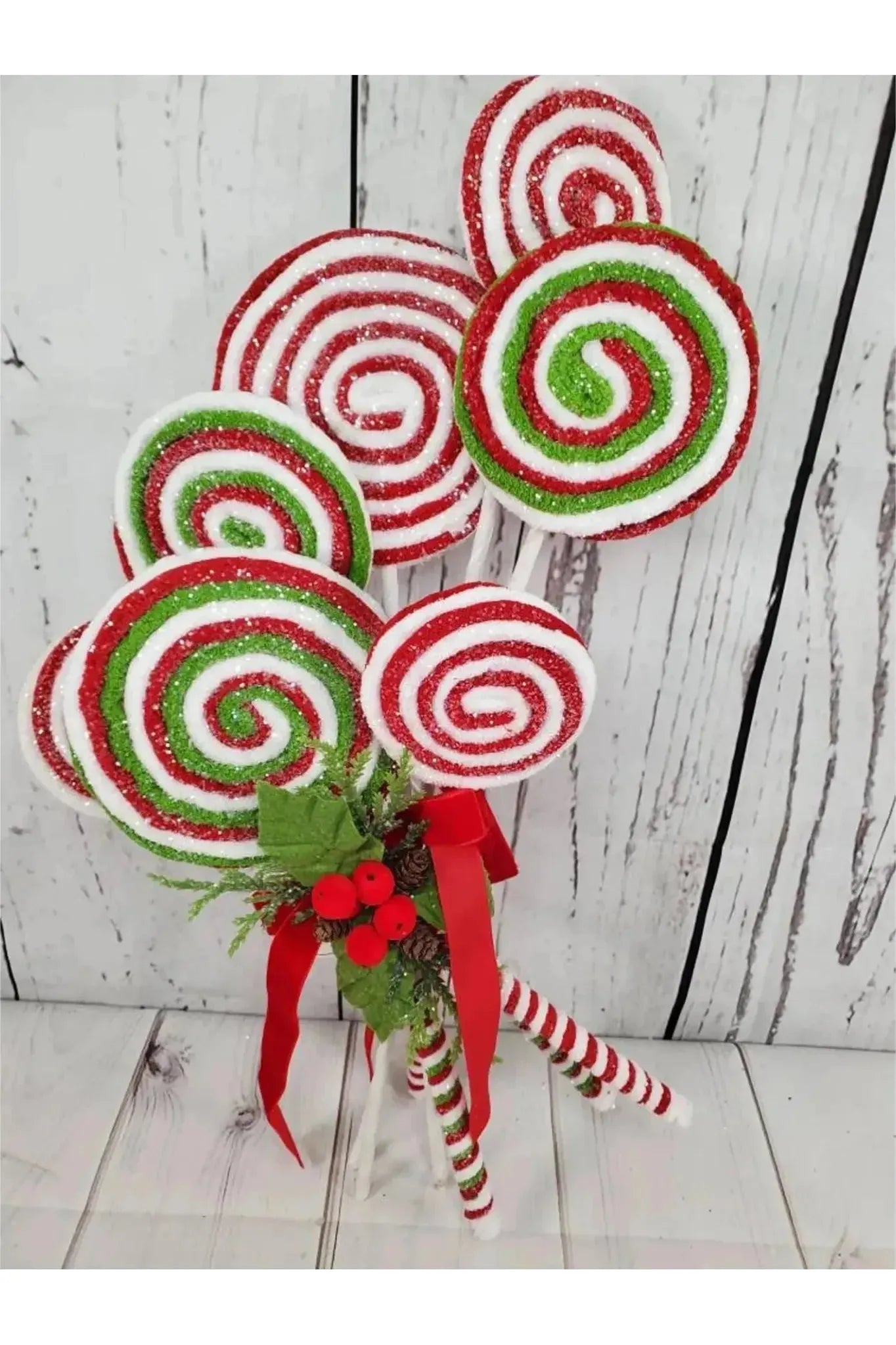 Shop For 24" Frosted Lollipop Bundle: Red/Green at Michelle's aDOORable Creations