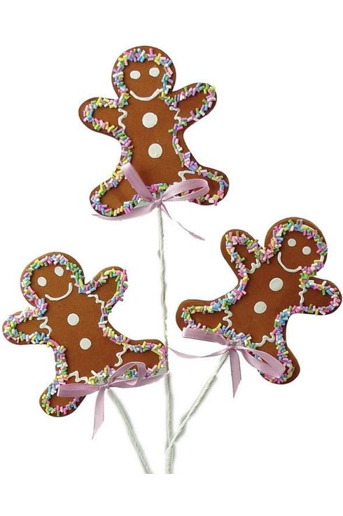 24" Gingerbread Man Sprinkle Spray - Michelle's aDOORable Creations - Sprays and Picks