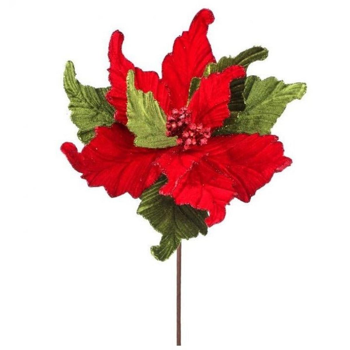Shop For 24” Glitter Edge Velvet Poinsettia Stem at Michelle's aDOORable Creations