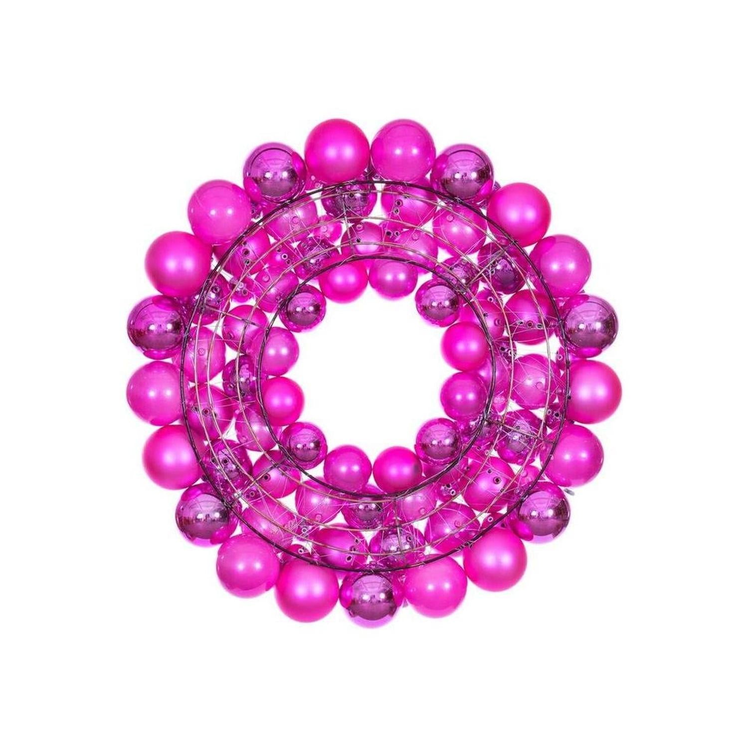 24" Hot Pink Ball Wreath