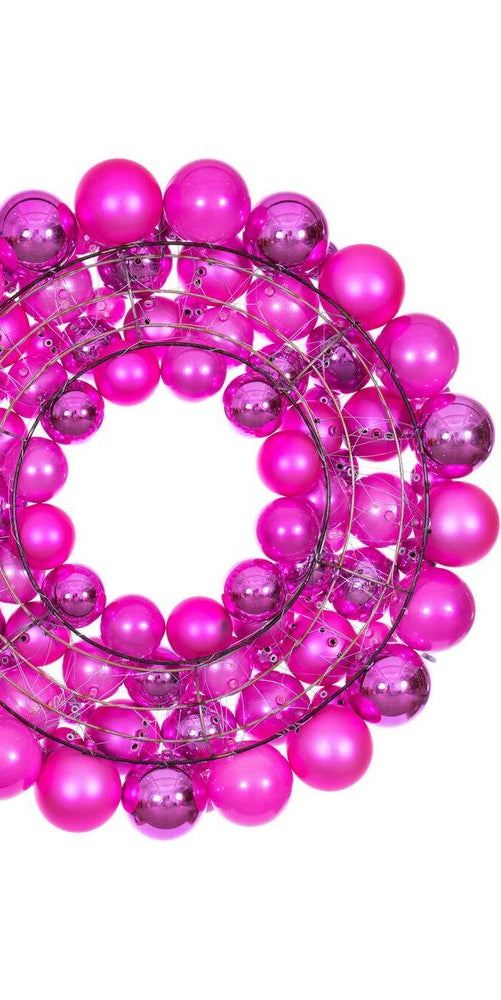 24" Hot Pink Ball Wreath - Michelle's aDOORable Creations - Work Wreath Form