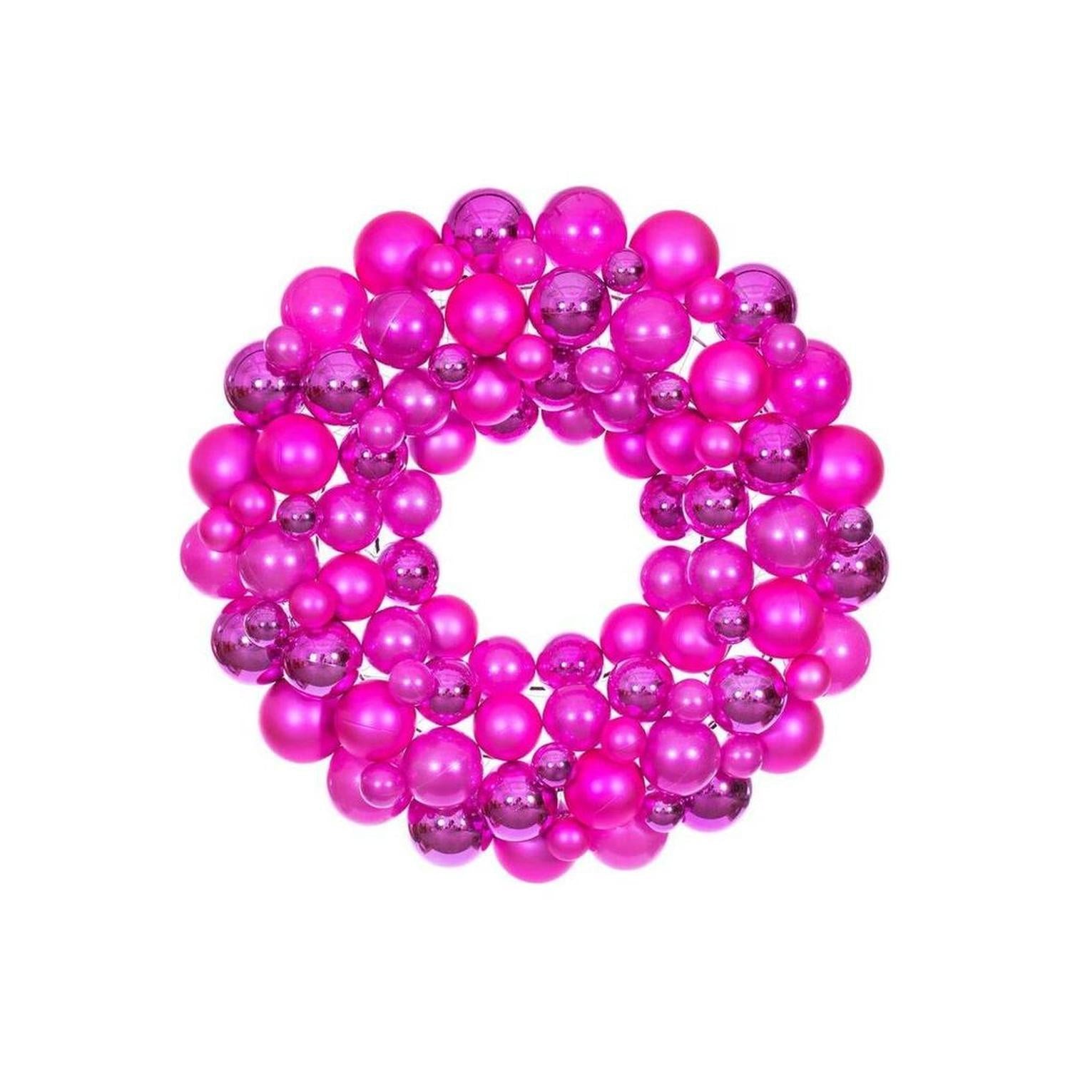 24" Hot Pink Ball Wreath
