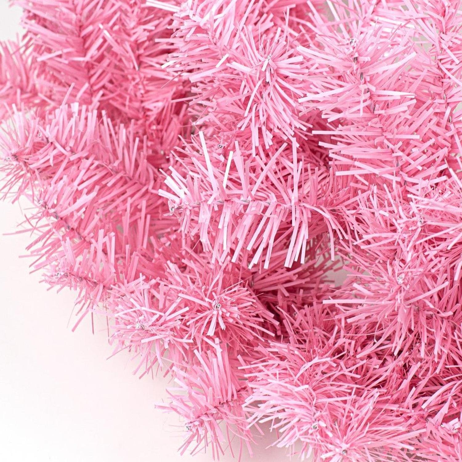 24" Pine Wreath With Bow: Pink