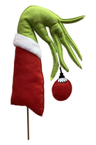 24" Plush Green Monster Hand Ornament - Michelle's aDOORable Creations - Sprays and Picks