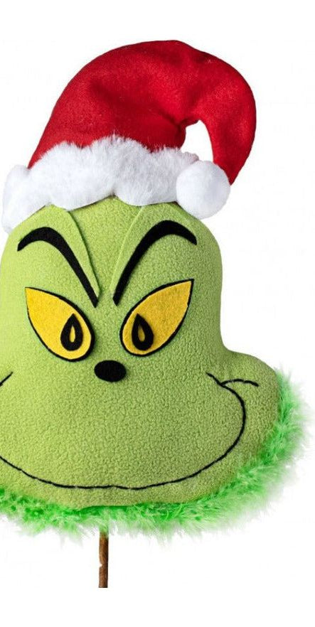 24" Plush Green Monster Head Pick - Michelle's aDOORable Creations - Wreath Enhancement
