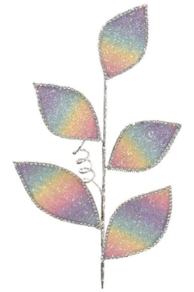 24" Rainbow Ombre Leaf Spray - Michelle's aDOORable Creations - Poinsettia