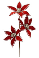 Shop For 24" Triple Velvet Jewel Poinsettia Stem: Red MTX73521RDSI