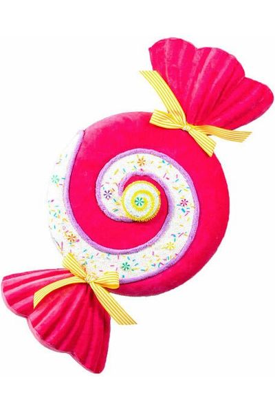 24" Velvet Swirl Candy Ornament: Hot Pink - Michelle's aDOORable Creations - Holiday Ornaments