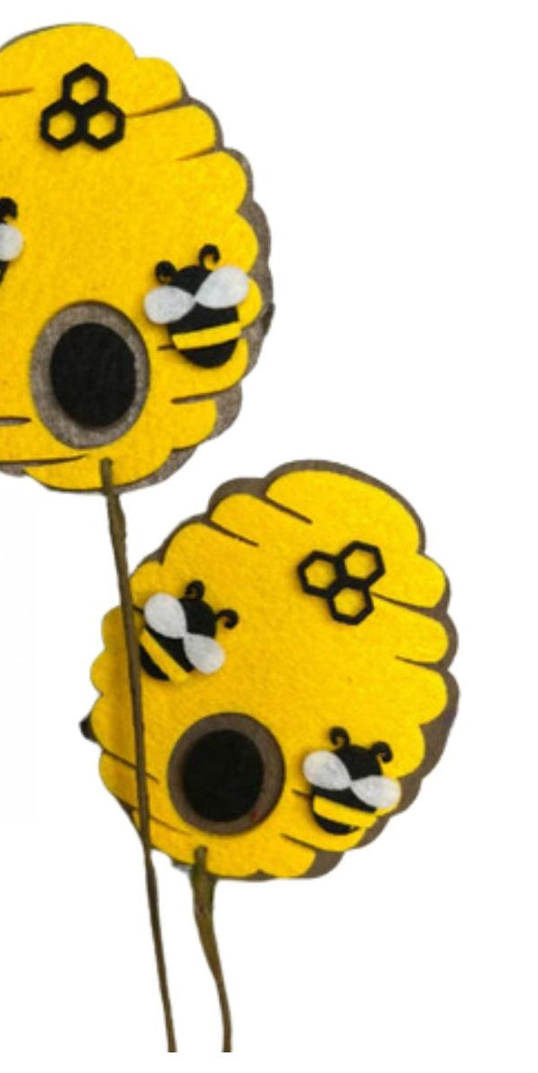 24" Yellow Bee Hive Spray - Michelle's aDOORable Creations - Sprays and Picks