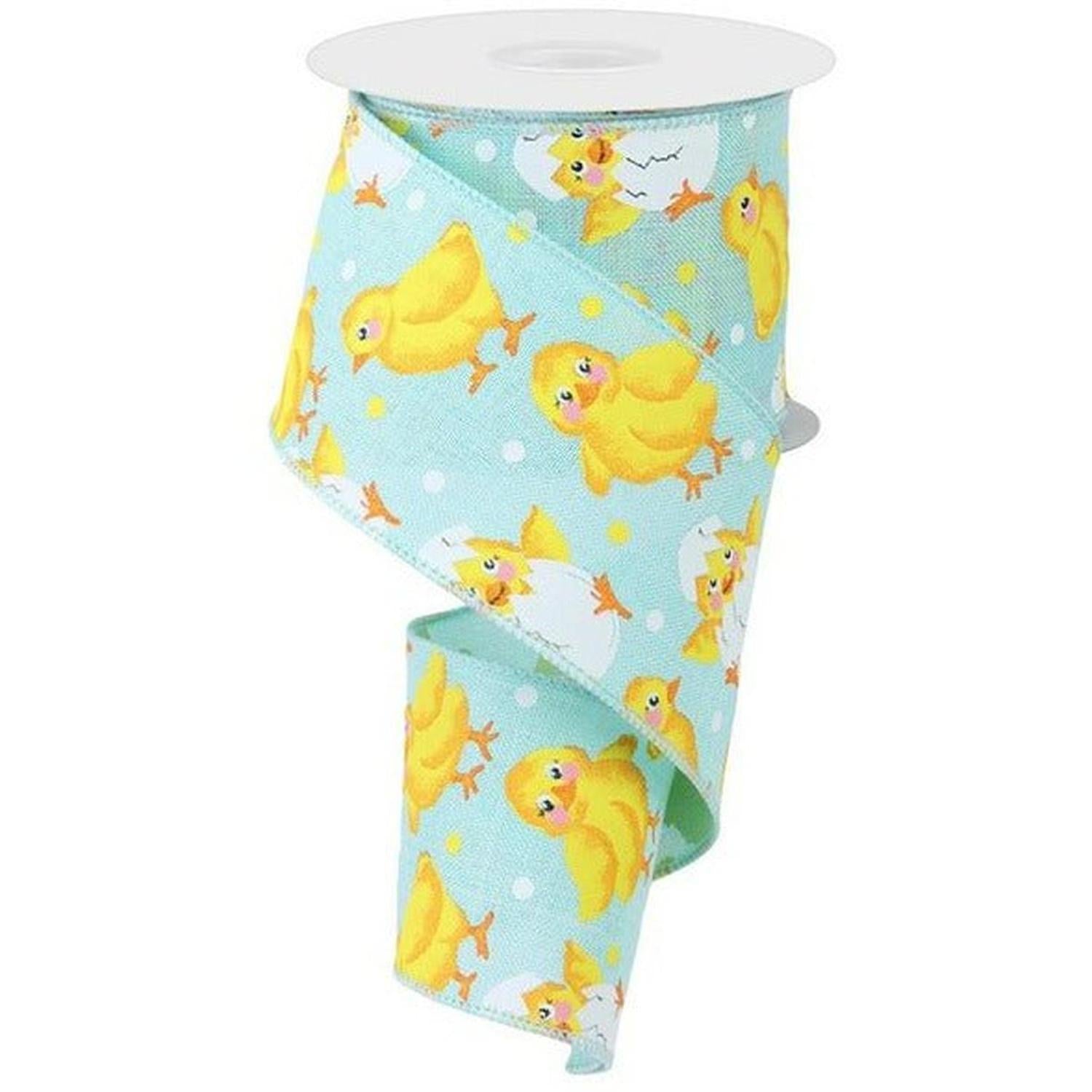 2.5" Baby Chicks on Royal Ribbon: Ice Blue (10 Yards)