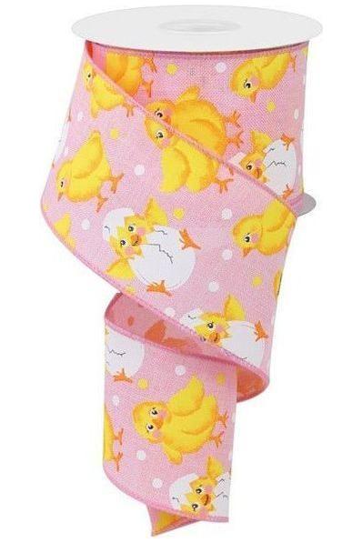 Shop For 2.5" Baby Chicks on Royal Ribbon: Light Pink (10 Yards) at Michelle's aDOORable Creations