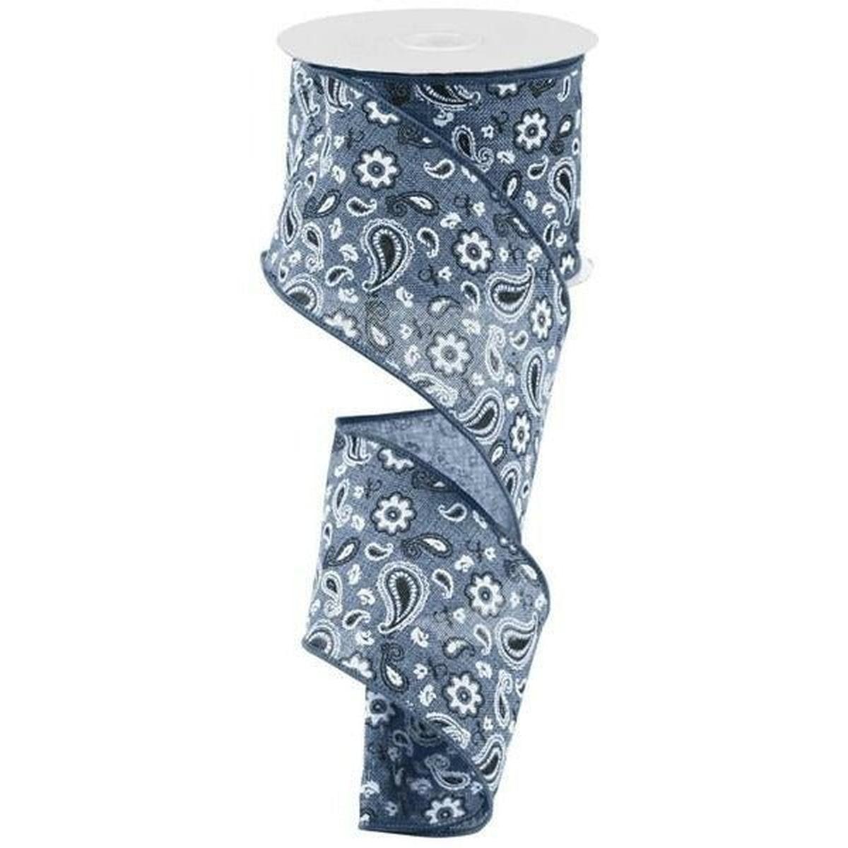 Shop For 2.5" Bandana Ribbon: Denim Blue (10 Yards) at Michelle's aDOORable Creations