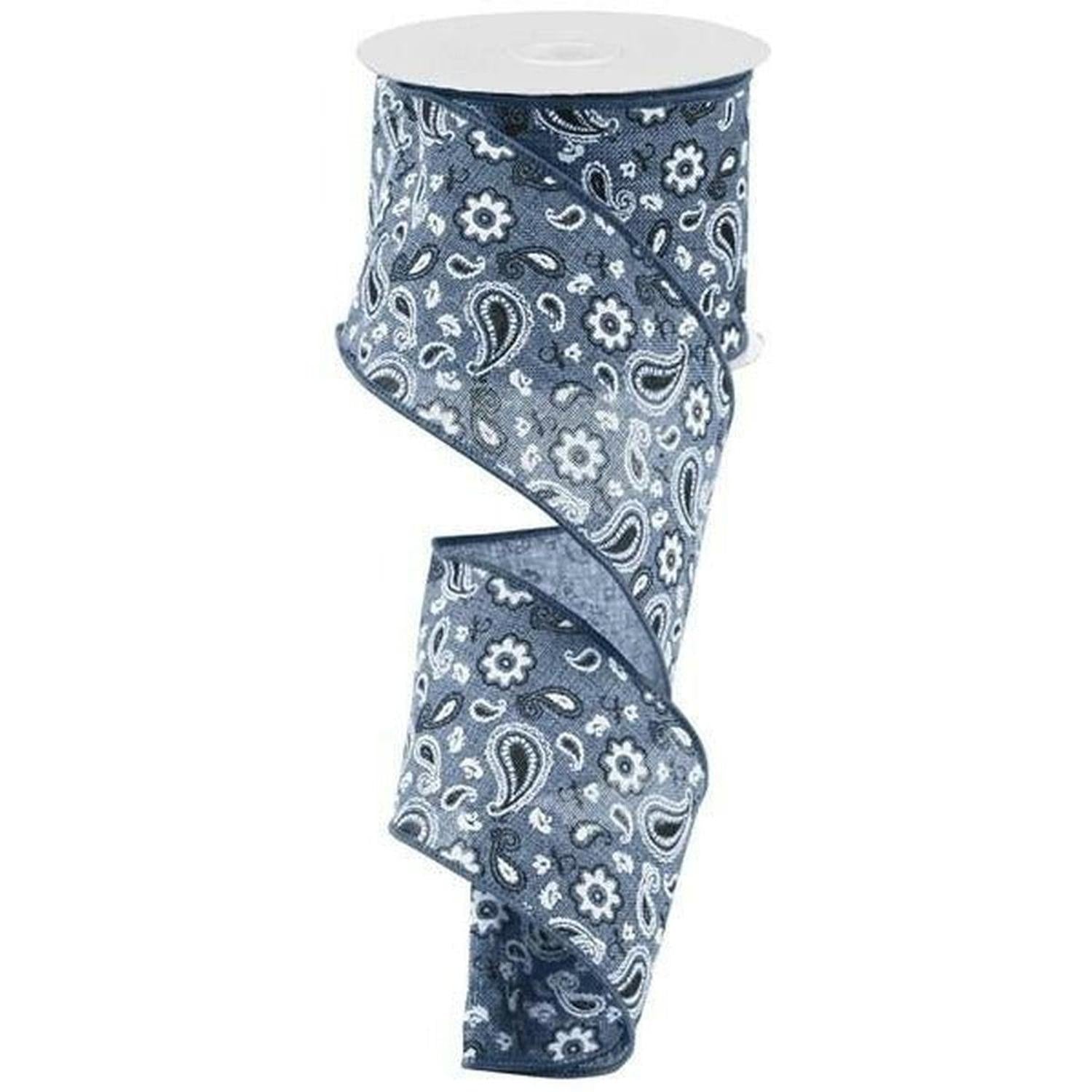 Shop For 2.5" Bandana Ribbon: Denim Blue (10 Yards) at Michelle's aDOORable Creations
