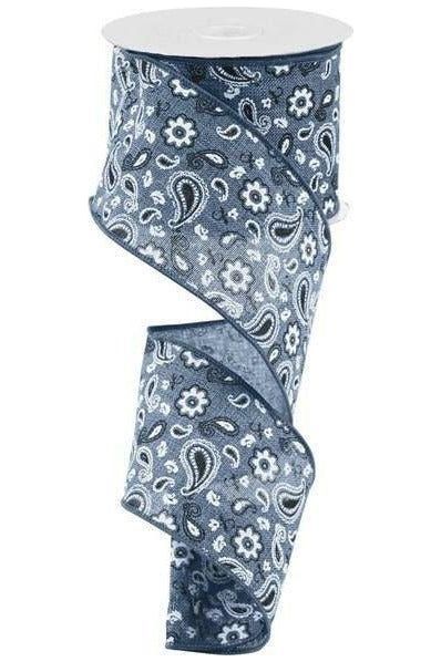 Shop For 2.5" Bandana Ribbon: Denim Blue (10 Yards) at Michelle's aDOORable Creations