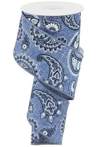 Shop For 2.5" Bandana Ribbon: Denim Blue (10 Yards) at Michelle's aDOORable Creations