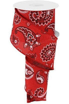 2.5" Bandana Ribbon: Red (10 Yards) - Michelle's aDOORable Creations - Wired Edge Ribbon
