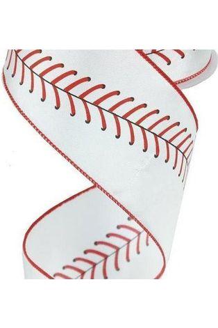 2.5" Baseball Stitching Ribbon (10 Yards) - Michelle's aDOORable Creations - Wired Edge Ribbon