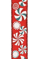 Shop For 2.5" Bold Peppermint Tinsel Ribbon: Red (10 Yards) RGA8097