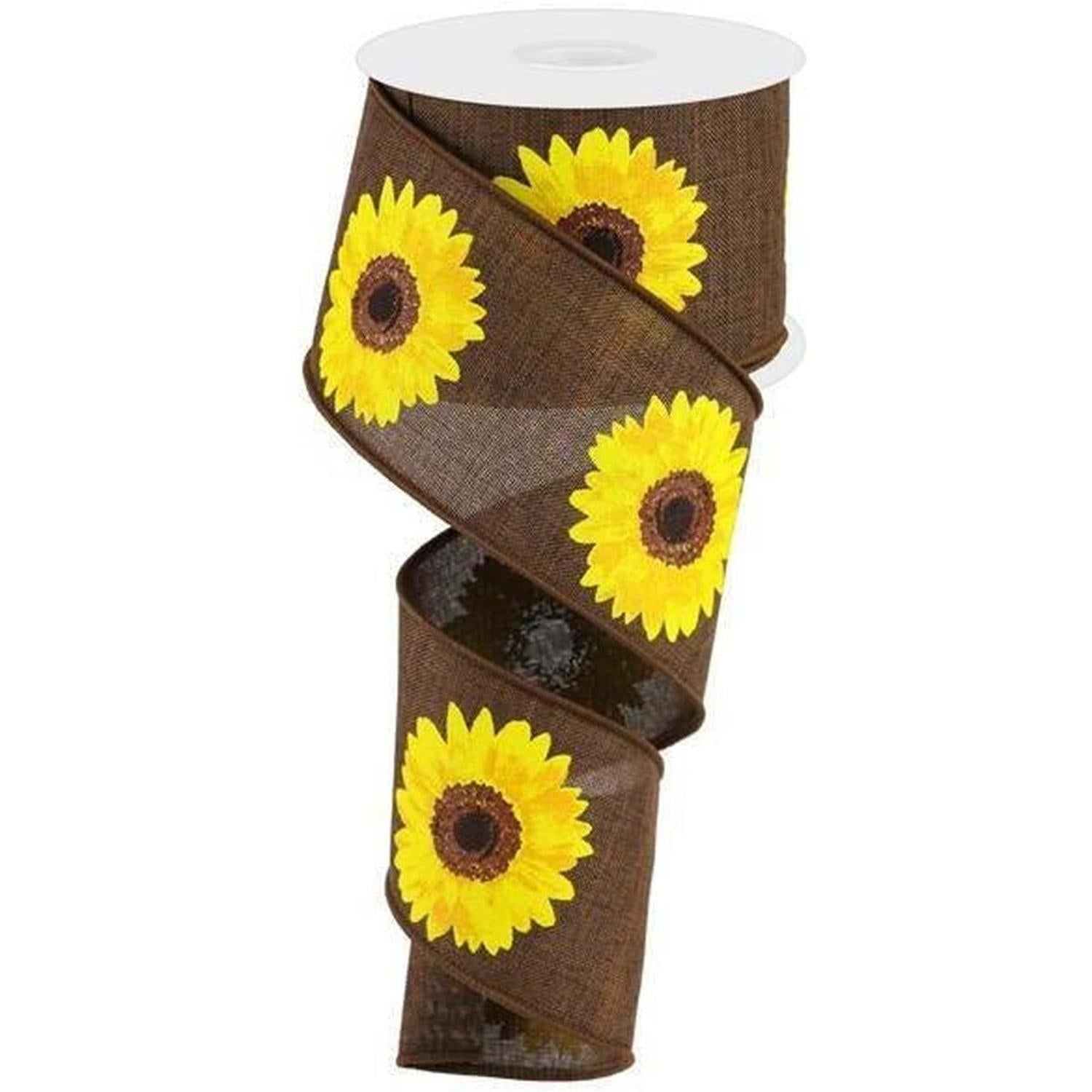 Shop For 2.5" Bold Sunflower Ribbon: Dark Brown (10 Yards) at Michelle's aDOORable Creations