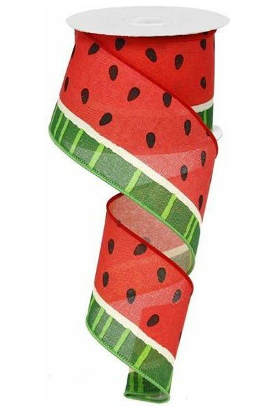 2.5" Bold Watermelon on Royal Ribbon: Pink (10 Yards) - Michelle's aDOORable Creations - Wired Edge Ribbon