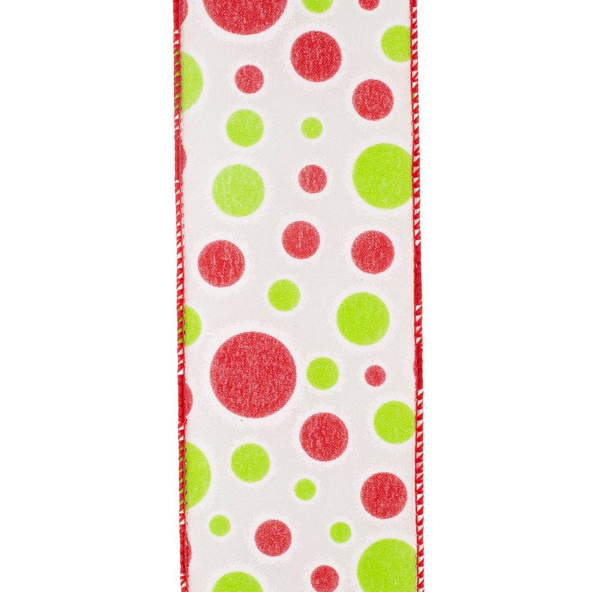 Shop For 2.5" Bubble Dot Holiday Ribbon: White (10 Yards) at Michelle's aDOORable Creations