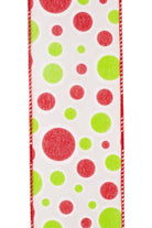 Shop For 2.5" Bubble Dot Holiday Ribbon: White (10 Yards) 93984W-601-40F