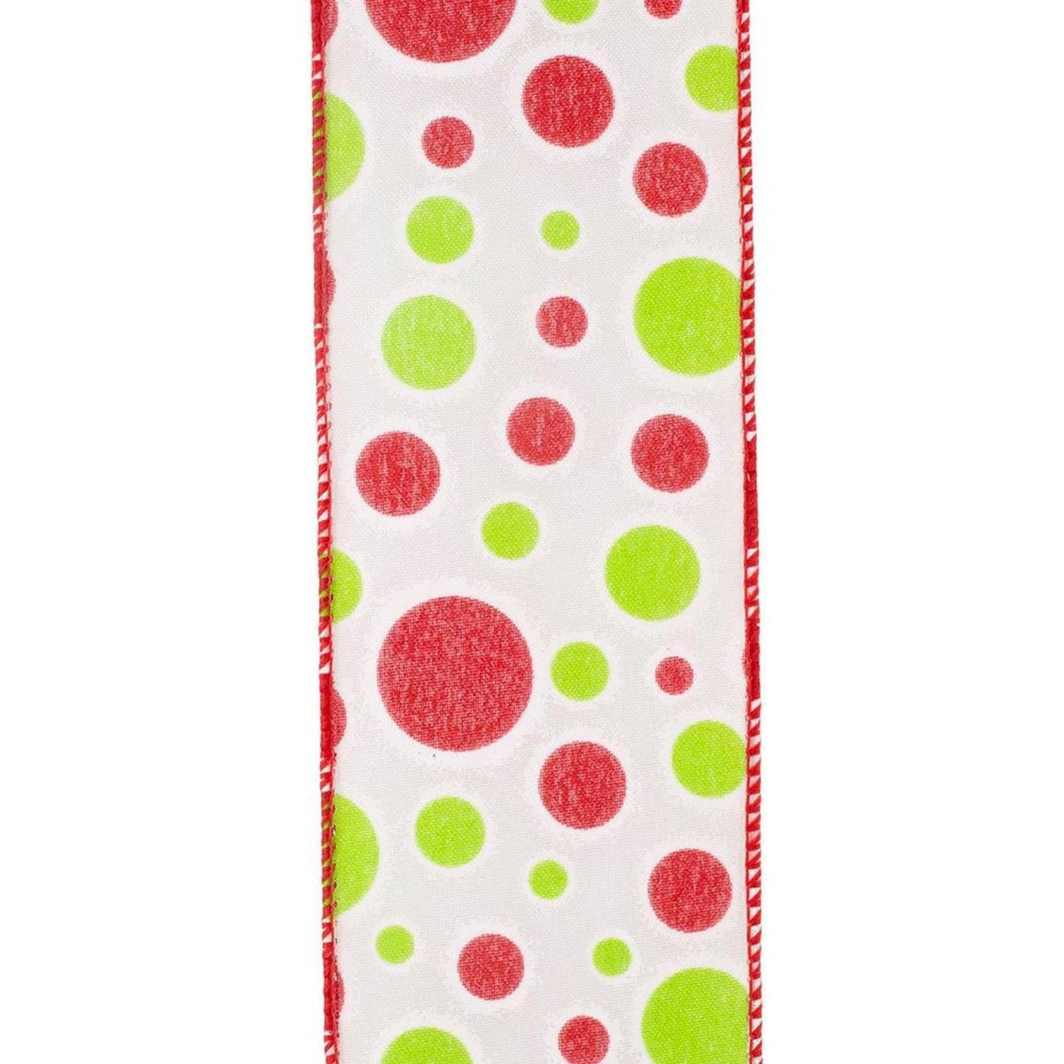 Shop For 2.5" Bubble Dot Holiday Ribbon: White (10 Yards) at Michelle's aDOORable Creations