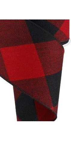 2.5" Buffalo Plaid Pattern Ribbon: Red/Black - Michelle's aDOORable Creations - Wired Edge Ribbon