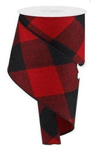 2.5" Buffalo Plaid Pattern Ribbon: Red/Black - Michelle's aDOORable Creations - Wired Edge Ribbon