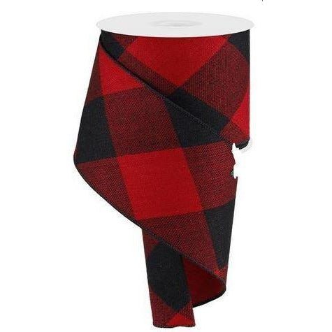 Shop For 2.5" Buffalo Plaid Pattern Ribbon: Red/Black at Michelle's aDOORable Creations