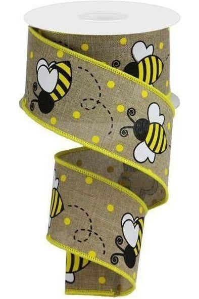 Shop For 2.5" Bumblebee Royal Ribbon: Light Beige (10 Yards) at Michelle's aDOORable Creations