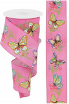 Shop For 2.5" Butterfly Branch Ribbon: Pink (10 Yards) at Michelle's aDOORable Creations