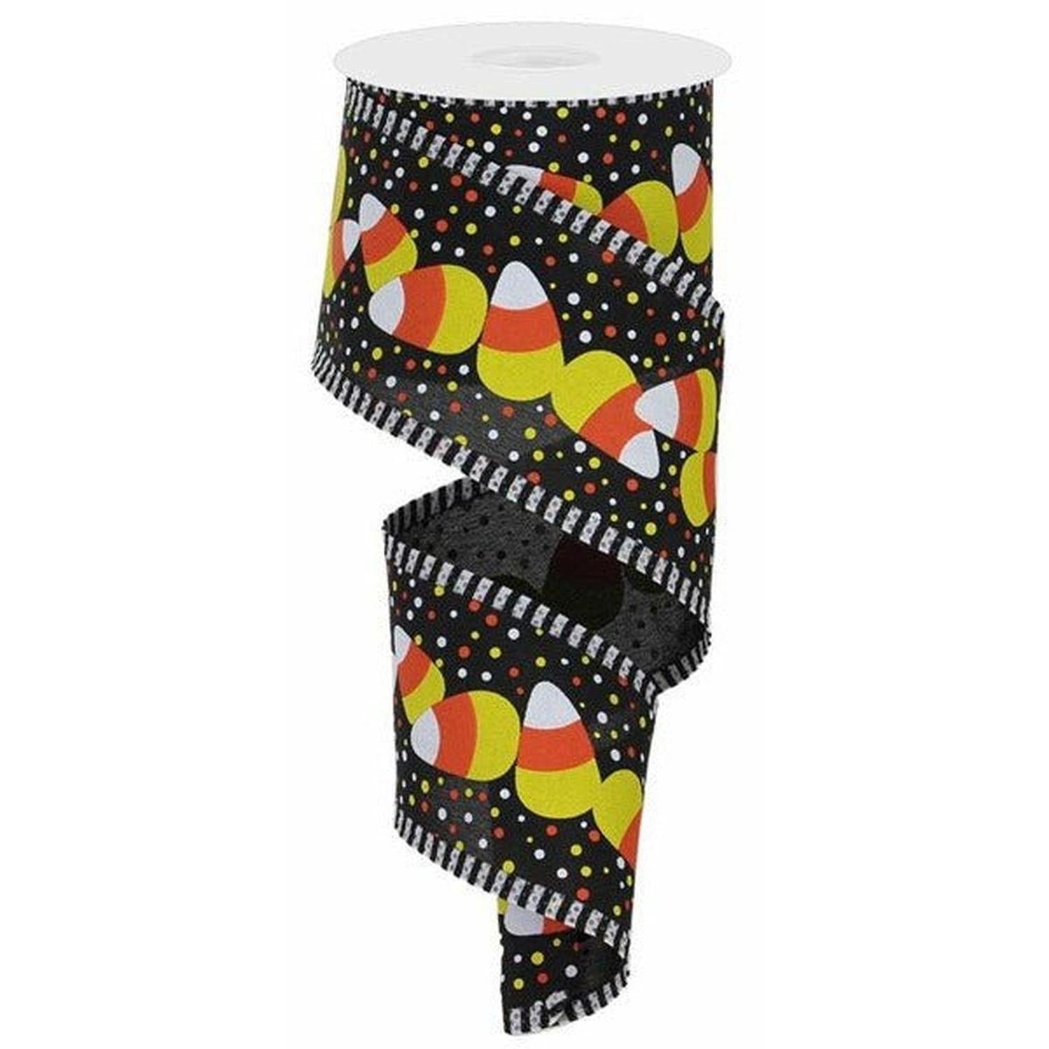 Shop For 2.5" Candy Corn Stripe Ribbon: Black (10 Yards) at Michelle's aDOORable Creations