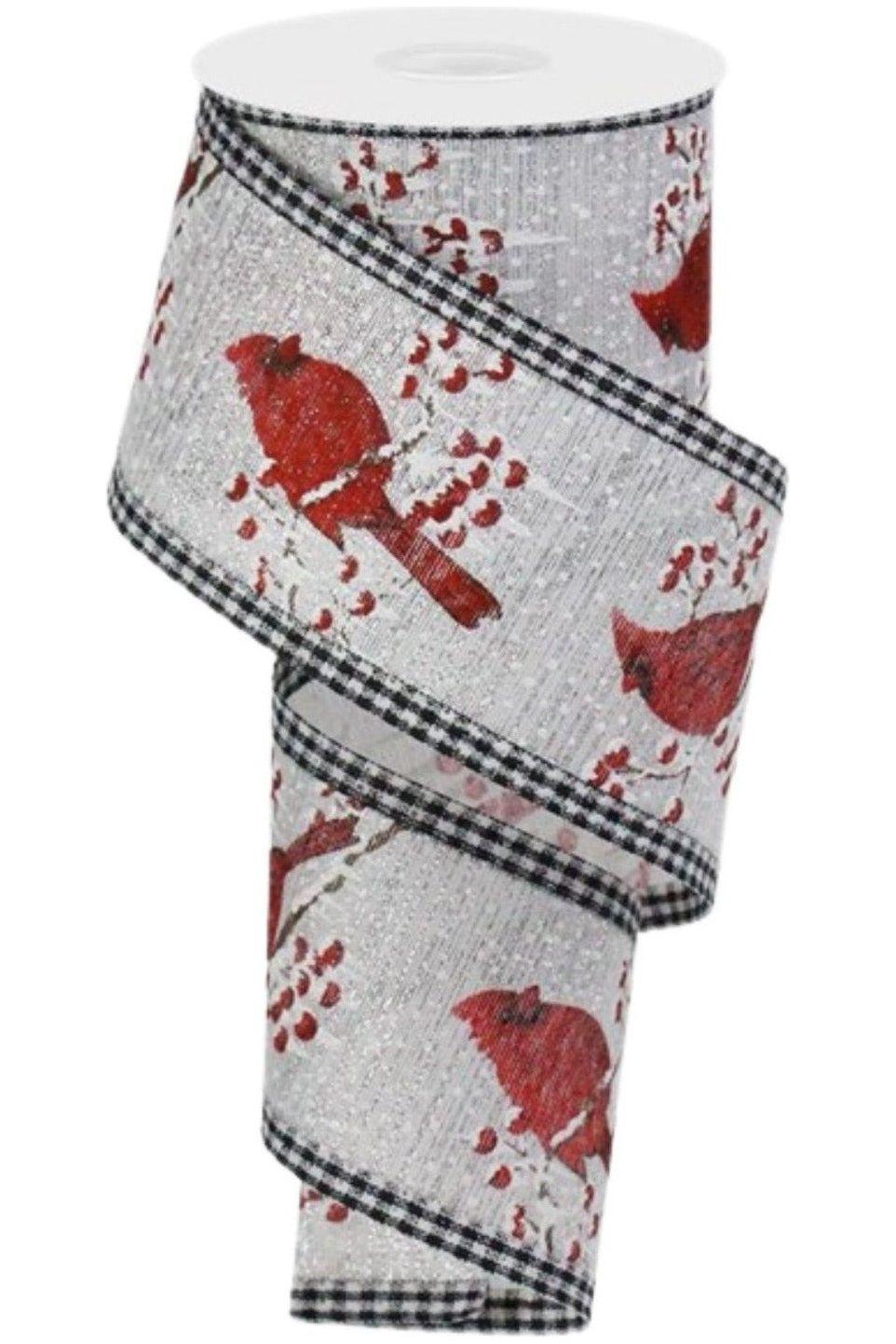 Shop For 2.5" Cardinal Gingham Check Ribbon: Silver (10 Yards) at Michelle's aDOORable Creations