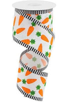 Shop For 2.5" Carrots Thin Stripe Ribbon: White (10 Yards) at Michelle's aDOORable Creations