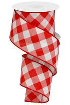 Shop For 2.5" Check and Diagonal Stripe Royal Ribbon: Red (10 Yards) RGA128927
