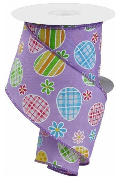 Shop For 2.5" Check Plaid Easter Egg Ribbon: Lavender (10 Yards) at Michelle's aDOORable Creations