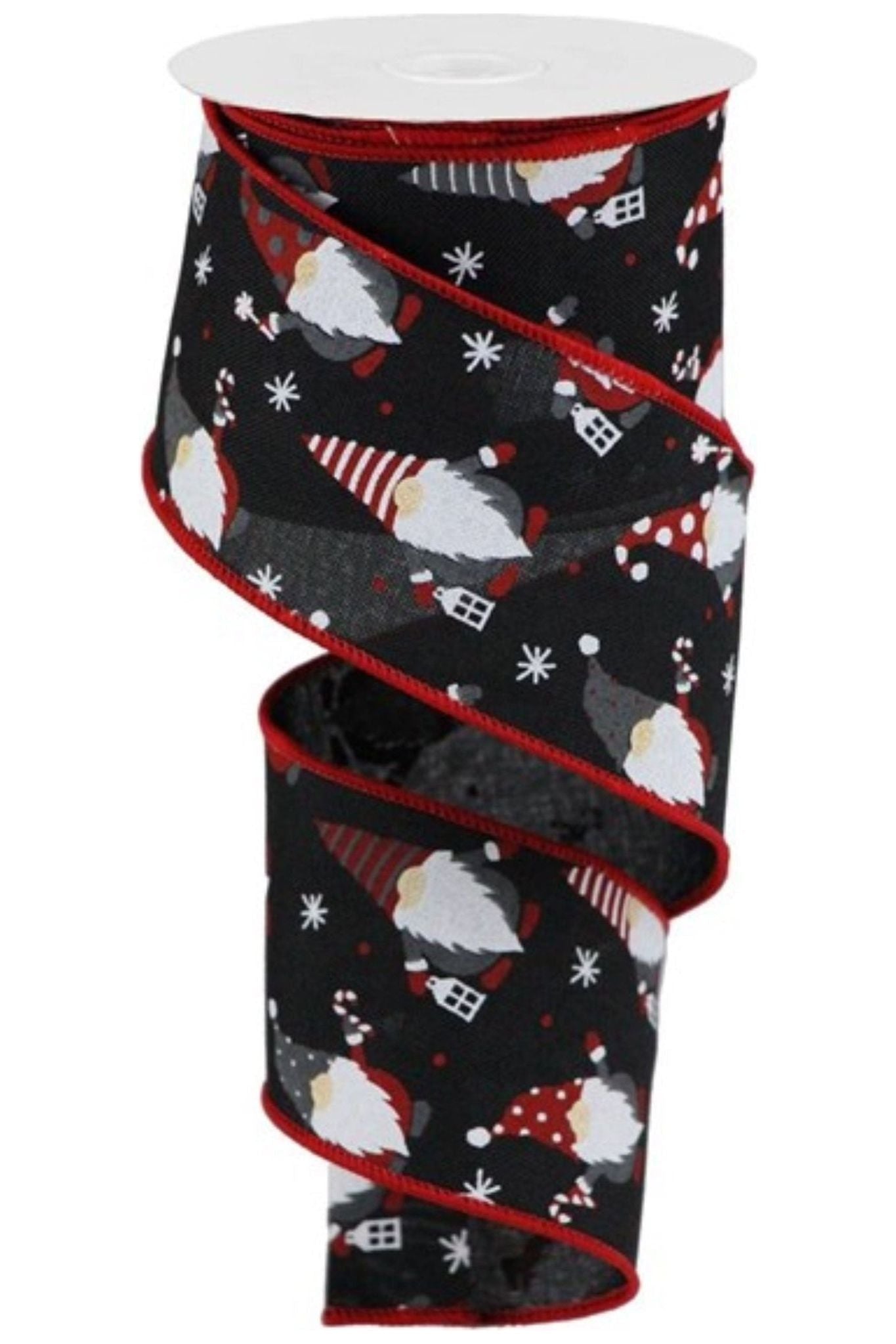 Shop For 2.5" Christmas Gnomes on Royal Ribbon: Black (10 Yards) at Michelle's aDOORable Creations