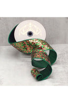 Shop For 2.5" Cirque Glitter Ribbon: Emerald Green/Red (10 Yards) 05-1434