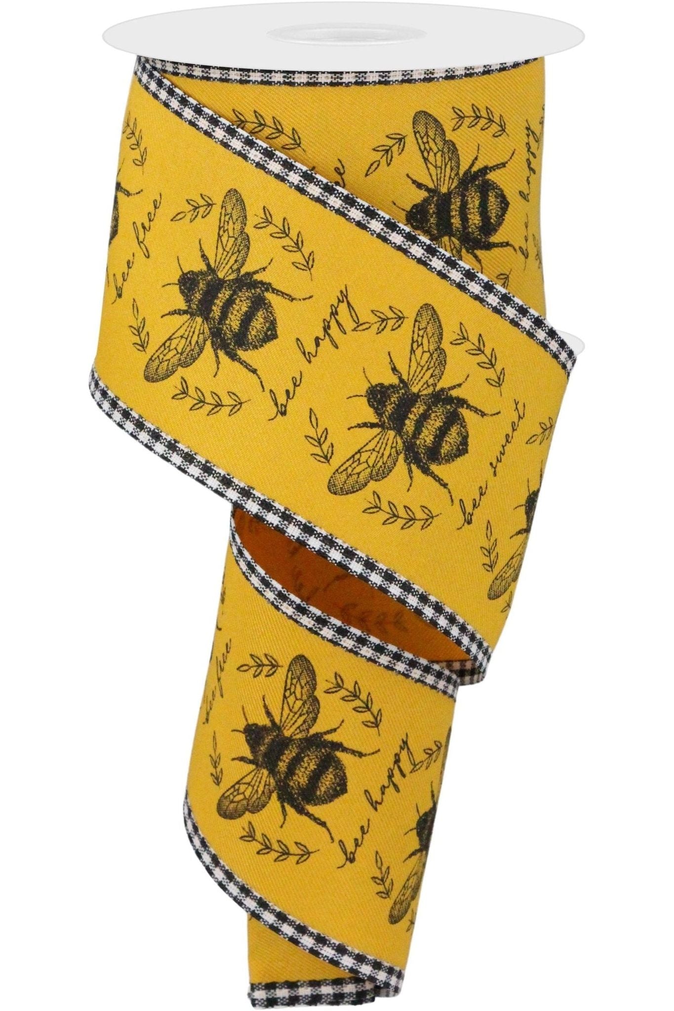 Shop For 2.5" Classic Honey Bee Gingham Ribbon: Dark Yellow (10 Yards) RGC8066NC