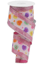 2.5" Conversation Hearts Ribbon: 3 in 1 (10 Yards) - Michelle's aDOORable Creations - Wired Edge Ribbon