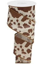 Shop For 2.5" Cowhide Print Ribbon: Natural & Brown (10 Yards) RGB138304