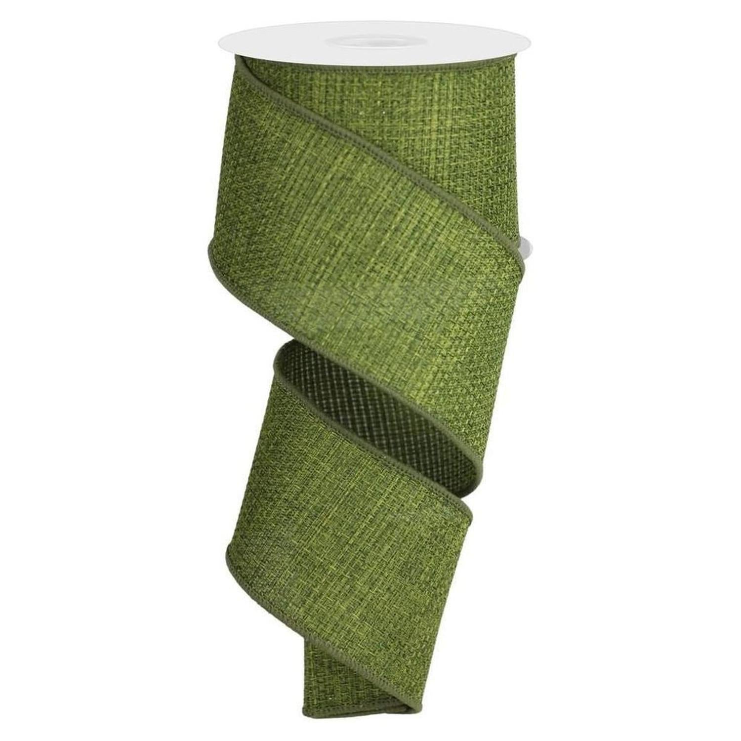 2.5" Cross Royal Burlap Ribbon: Moss Green (10 Yards)