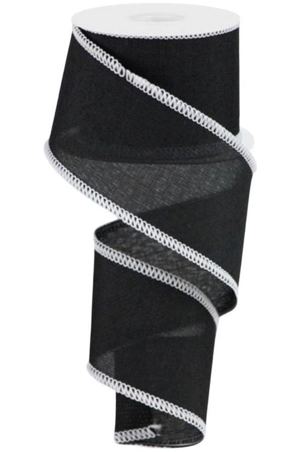Shop For 2.5" Cross Royal Stitch Ribbon: Black & White (10 Yards) RGC1258L6