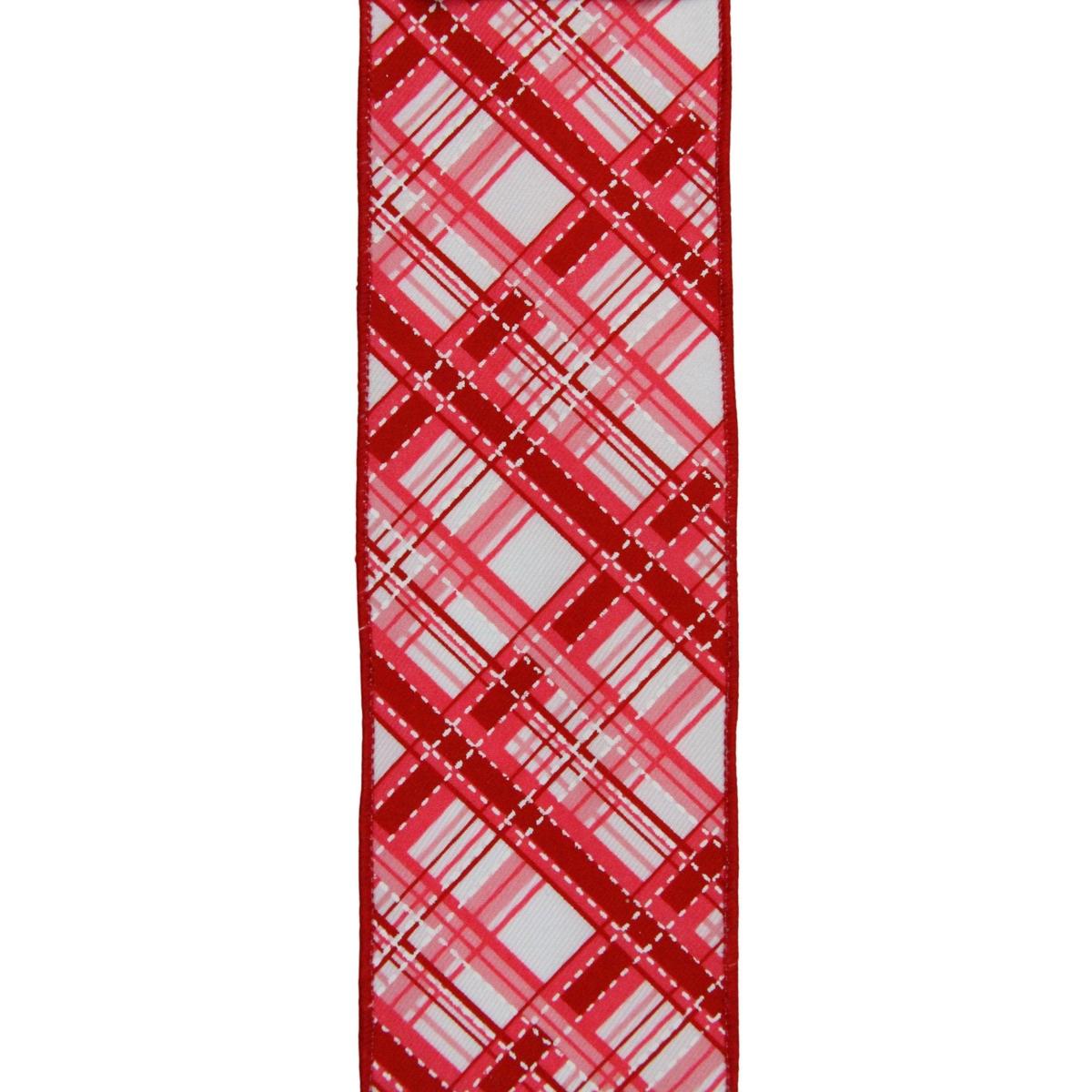 Shop For 2.5" Diagonal Dash Plaid: Pink/Red (10 Yard) at Michelle's aDOORable Creations
