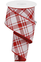 Shop For 2.5" Diagonal Stripe and Check Ribbon: Red (10 Yards) RGA128024