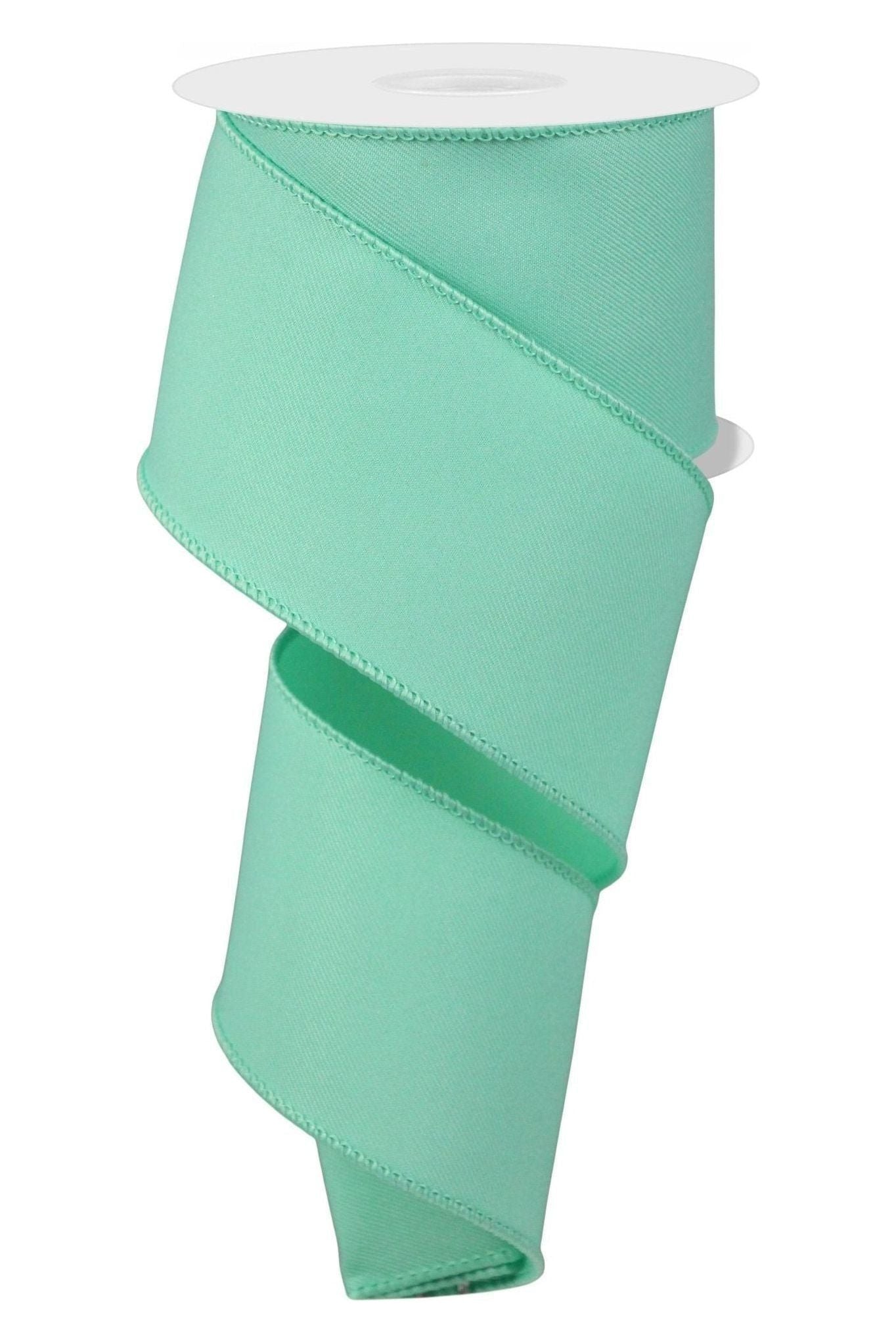 Shop For 2.5" Diagonal Weave Fabric Ribbon: Mint Green (10 Yards) at Michelle's aDOORable Creations