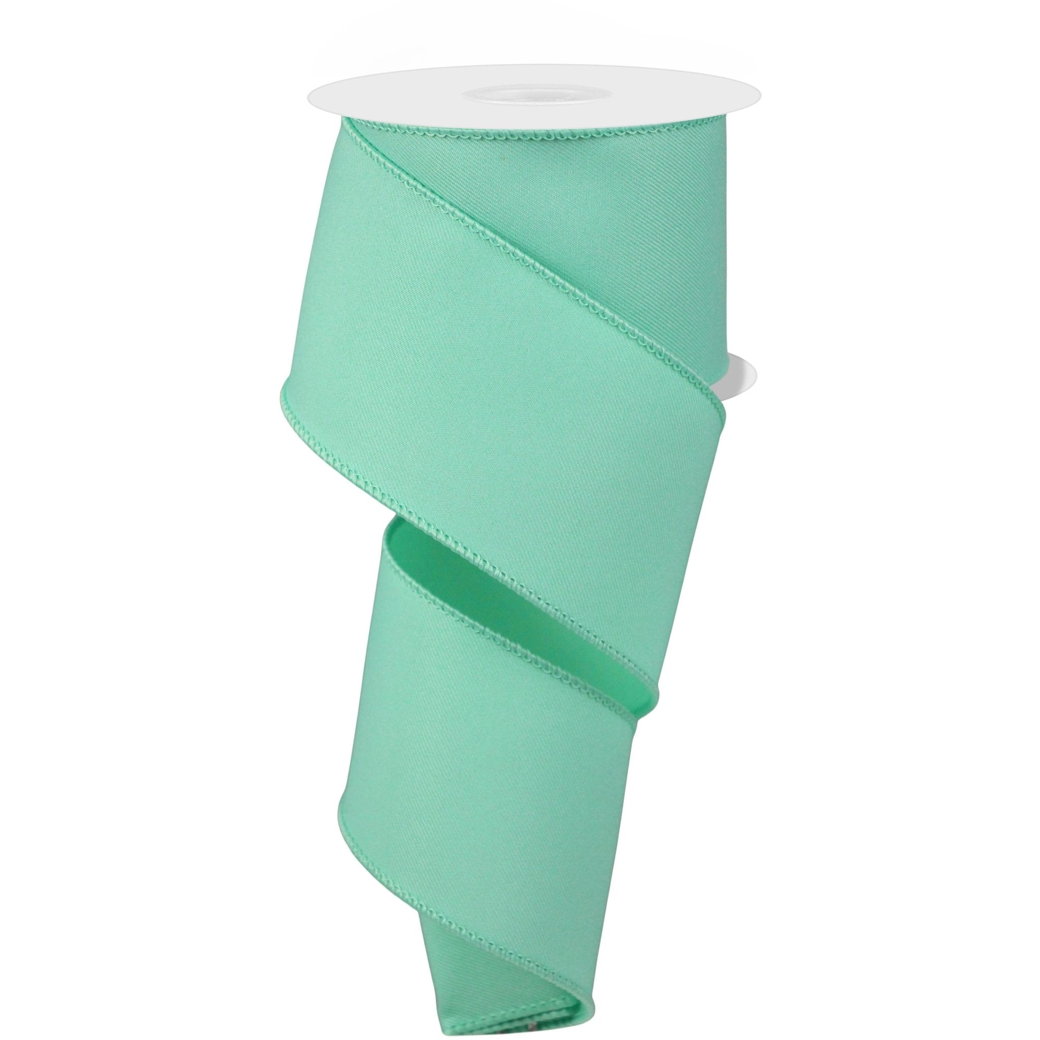 Shop For 2.5" Diagonal Weave Fabric Ribbon: Mint Green (10 Yards) at Michelle's aDOORable Creations