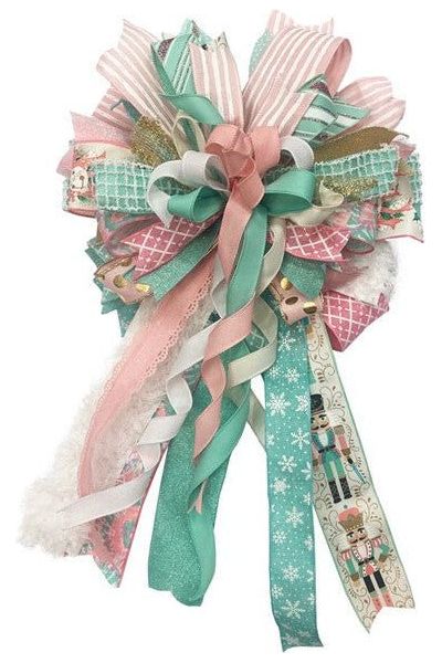 2.5" Diagonal Weave Fabric Ribbon: Mint Green (10 Yards) - Michelle's aDOORable Creations - Wired Edge Ribbon